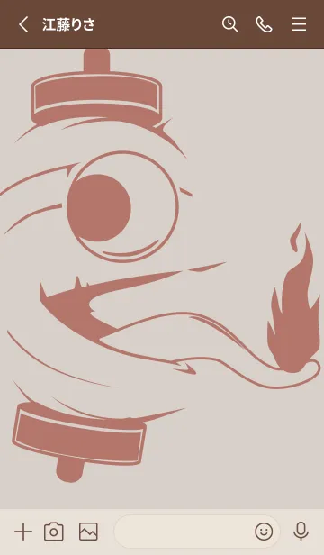 [LINE着せ替え] kabemon-提灯おばけ オーキッドホワイトの画像2