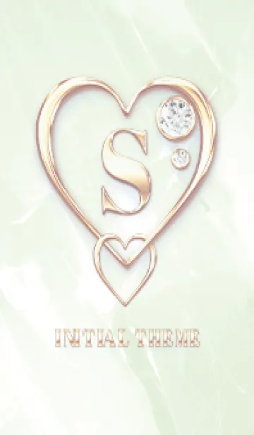 [LINE着せ替え] 【 S 】 Heart Charm & Initial - Greenの画像1