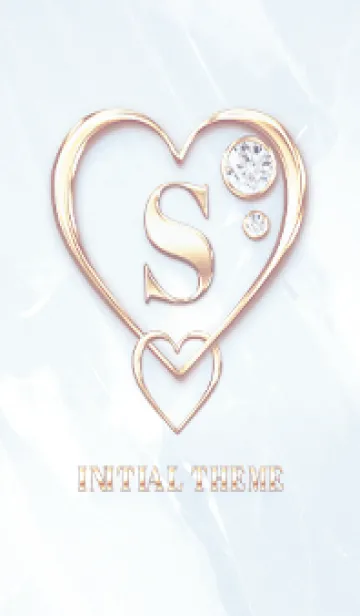 [LINE着せ替え] 【 S 】 Heart Charm & Initial - Blue Gの画像1