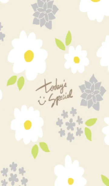 [LINE着せ替え] 白とグレーの花9の画像1