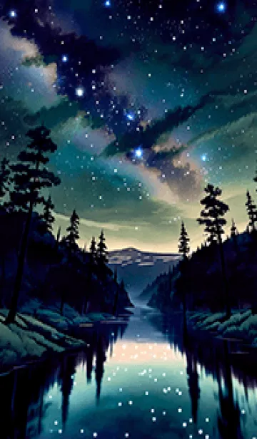 [LINE着せ替え] 綺麗な星空の夜景着せかえ#838の画像1