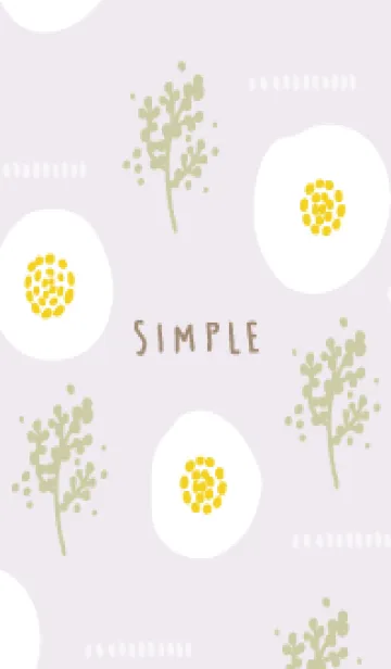 [LINE着せ替え] まん丸お花とミモザ14の画像1