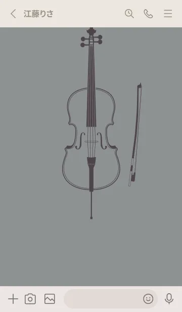 [LINE着せ替え] チェロの楽器きせかえ アルミニウムグレイの画像2