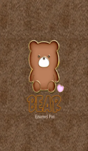 [LINE着せ替え] Bear Enameled Pin & Fur 49の画像1