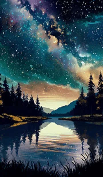 [LINE着せ替え] 綺麗な星空の夜景着せかえ#841の画像1