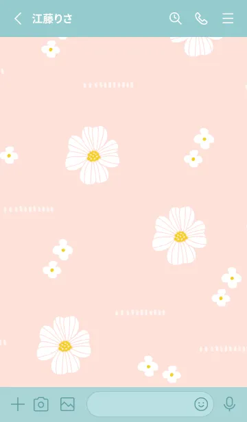 [LINE着せ替え] かわいい 2種の白い花5の画像2