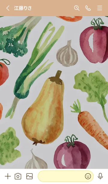 [LINE着せ替え] 【シンプル】お野菜の着せかえ#587の画像2