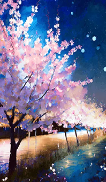 [LINE着せ替え] 美しい夜桜の着せかえ#709の画像1