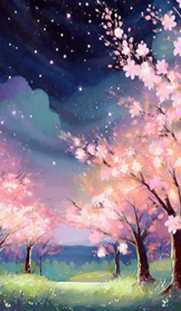 [LINE着せ替え] 美しい夜桜の着せかえ#712の画像1