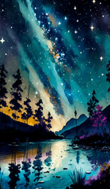 [LINE着せ替え] 綺麗な星空の夜景着せかえ#846の画像1