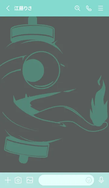 [LINE着せ替え] kabemon-提灯おばけ 石板色の画像2