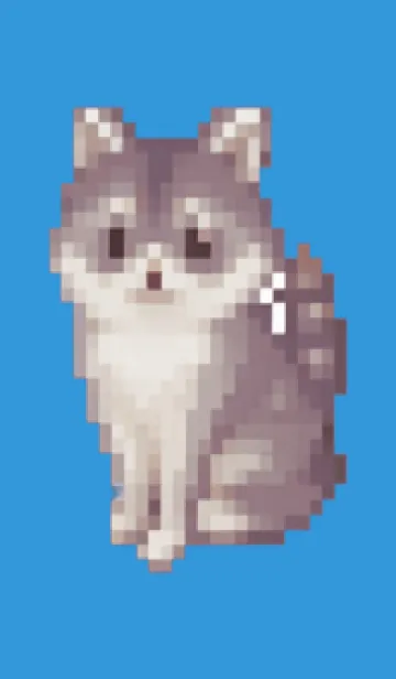 [LINE着せ替え] たぬきのドット絵のきせかえ Blue 02の画像1