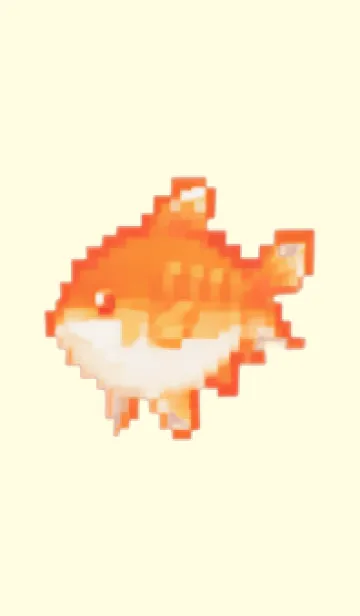 [LINE着せ替え] 金魚のドット絵のきせかえ Brown 05の画像1