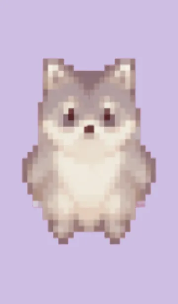 [LINE着せ替え] たぬきのドット絵のきせかえ Purple 04の画像1