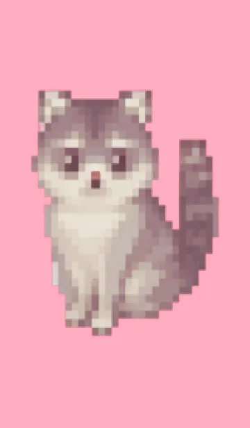 [LINE着せ替え] たぬきのドット絵のきせかえ Pink 04の画像1