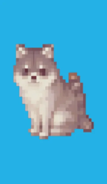 [LINE着せ替え] たぬきのドット絵のきせかえ Blue 04の画像1