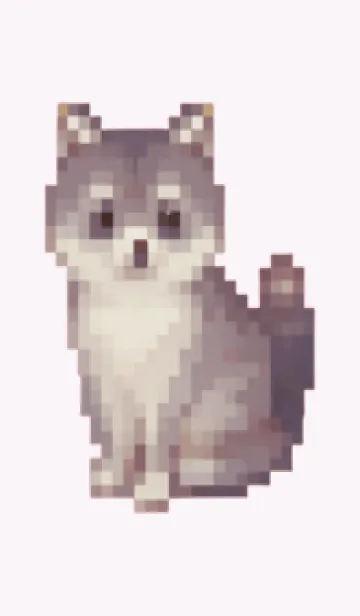 [LINE着せ替え] たぬきのドット絵のきせかえ Purple 03の画像1