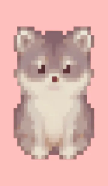 [LINE着せ替え] たぬきのドット絵のきせかえ Pink 02の画像1