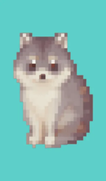 [LINE着せ替え] たぬきのドット絵のきせかえ Green 10の画像1