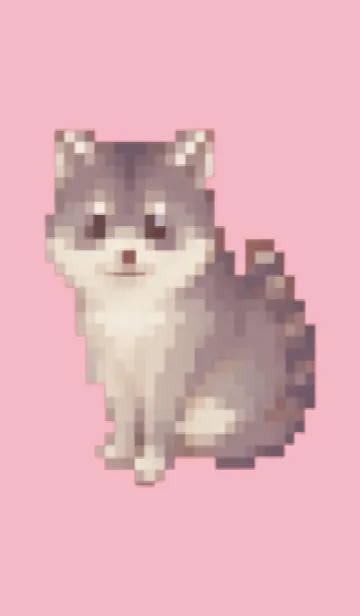 [LINE着せ替え] たぬきのドット絵のきせかえ Pink 05の画像1