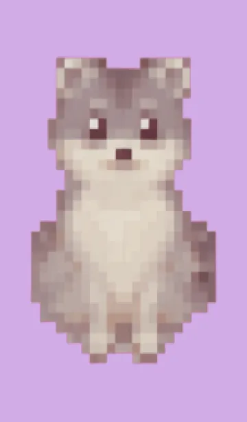 [LINE着せ替え] たぬきのドット絵のきせかえ Purple 02の画像1