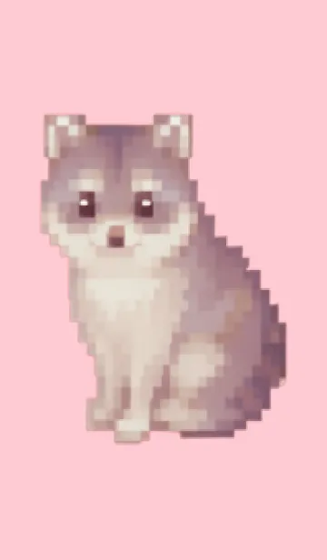 [LINE着せ替え] たぬきのドット絵のきせかえ Pink 03の画像1