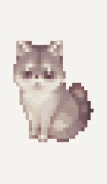 [LINE着せ替え] たぬきのドット絵のきせかえ Brown 03の画像1