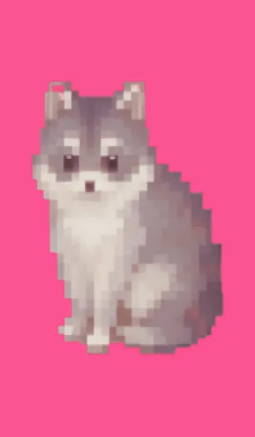 [LINE着せ替え] たぬきのドット絵のきせかえ Pink 01の画像1