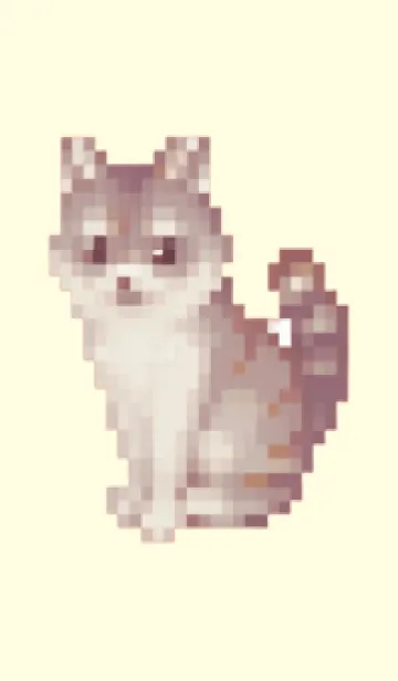 [LINE着せ替え] たぬきのドット絵のきせかえ Brown 05の画像1