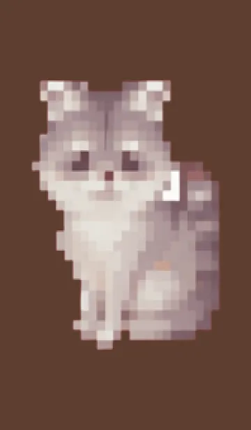 [LINE着せ替え] たぬきのドット絵のきせかえ Brown 01の画像1