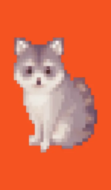 [LINE着せ替え] たぬきのドット絵のきせかえ Red 05の画像1