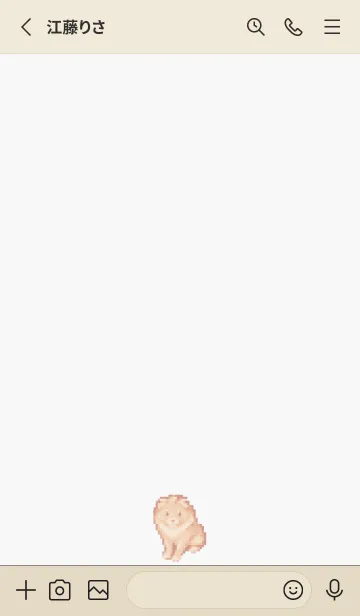 [LINE着せ替え] ラオオンのドット絵のきせかえ Beige 03の画像2