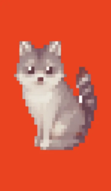 [LINE着せ替え] たぬきのドット絵のきせかえ Red 02の画像1