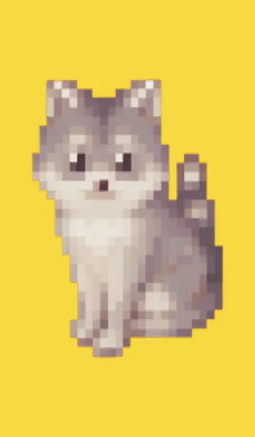 たぬきのドット絵のきせかえ Yellow 02の着せ替えメイン画像