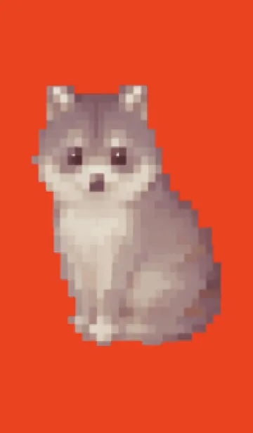 [LINE着せ替え] たぬきのドット絵のきせかえ Red 03の画像1