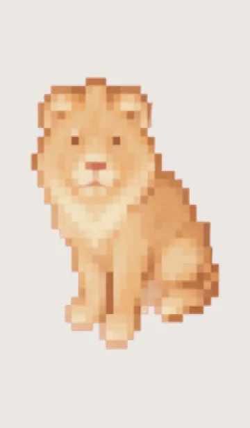 [LINE着せ替え] ラオオンのドット絵のきせかえ Beige 01の画像1