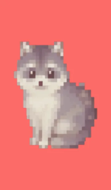 [LINE着せ替え] たぬきのドット絵のきせかえ Red 01の画像1