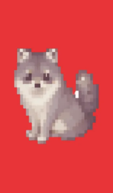 [LINE着せ替え] たぬきのドット絵のきせかえ Red 04の画像1
