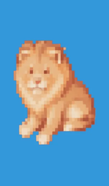 [LINE着せ替え] ラオオンのドット絵のきせかえ Blue 02の画像1