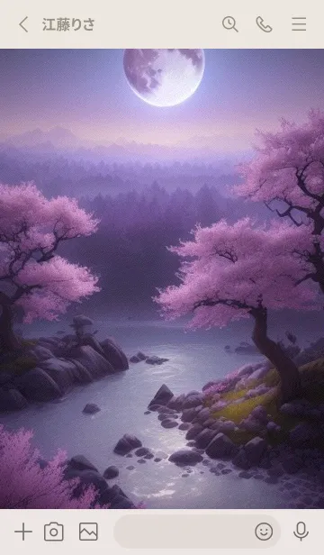 [LINE着せ替え] 夜に満開の桜 5VT52の画像2