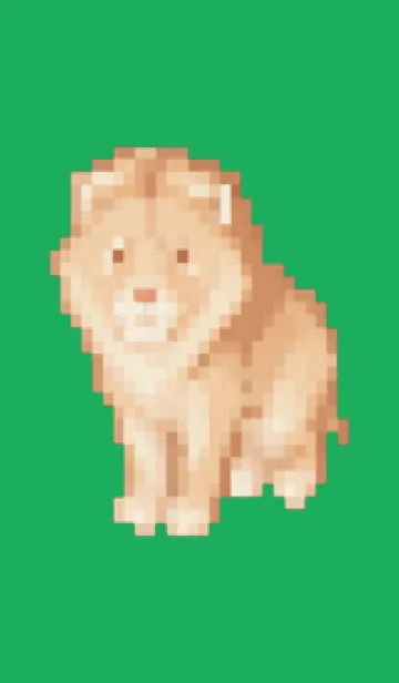 [LINE着せ替え] ラオオンのドット絵のきせかえ Green 01の画像1