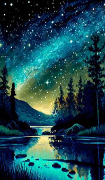 [LINE着せ替え] 綺麗な星空の夜景着せかえ#848の画像1