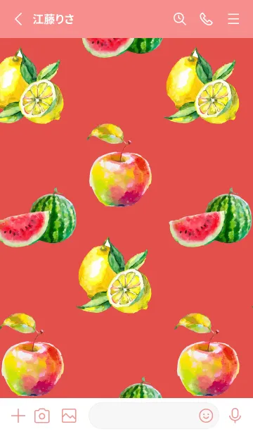 [LINE着せ替え] red フルーツフルーツフルーツの画像2