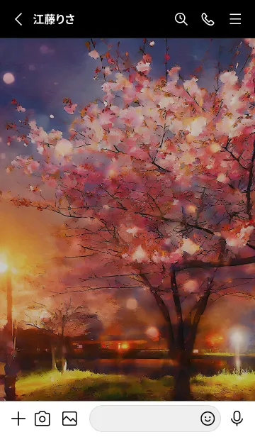 [LINE着せ替え] 美しい夜桜の着せかえ#717の画像2