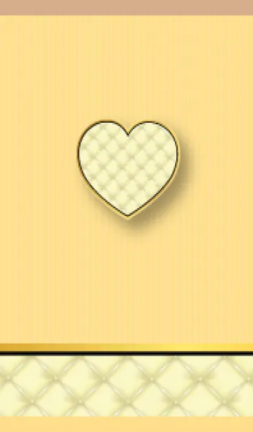 [LINE着せ替え] キルティングのハート 薄茶と黄色の画像1