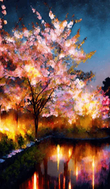 [LINE着せ替え] 美しい夜桜の着せかえ#720の画像1