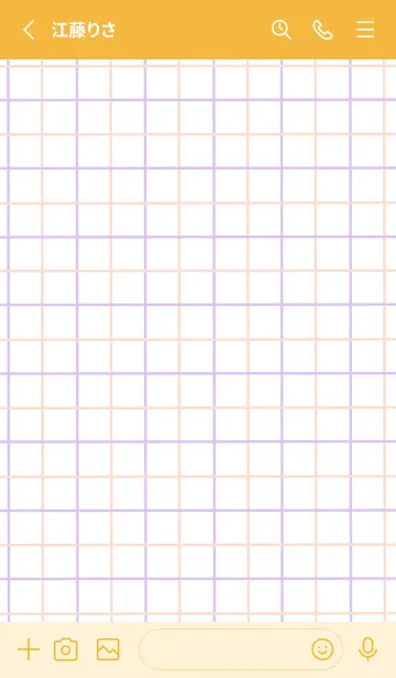 [LINE着せ替え] 2色方眼紙/ピンク&パープル/オレンジの画像2