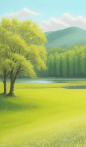 [LINE着せ替え] 田園風光-春の丘の草原 Z14pCの画像1