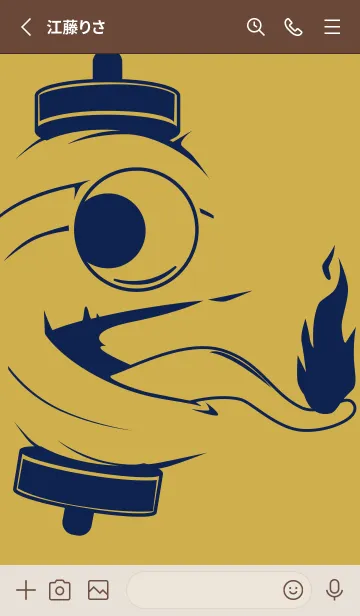 [LINE着せ替え] kabemon-提灯おばけ 芥子色の画像2