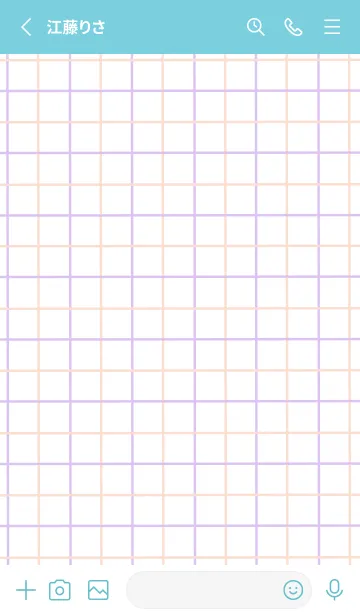 [LINE着せ替え] 2色方眼紙/ピンク&パープル/ターコイズの画像2